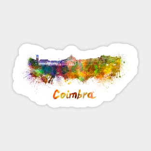 Coimbra skyline in watercolor Sticker